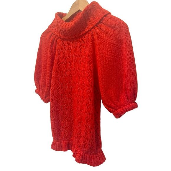 For Love & Lemons Francois Pointelle Puff Sleeve Sweater - Picture 6 of 11